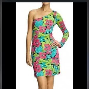 🌸 Lilly Pulitzer Whitaker One Shoulder Skip On It Floral Silk Jersey 🌸